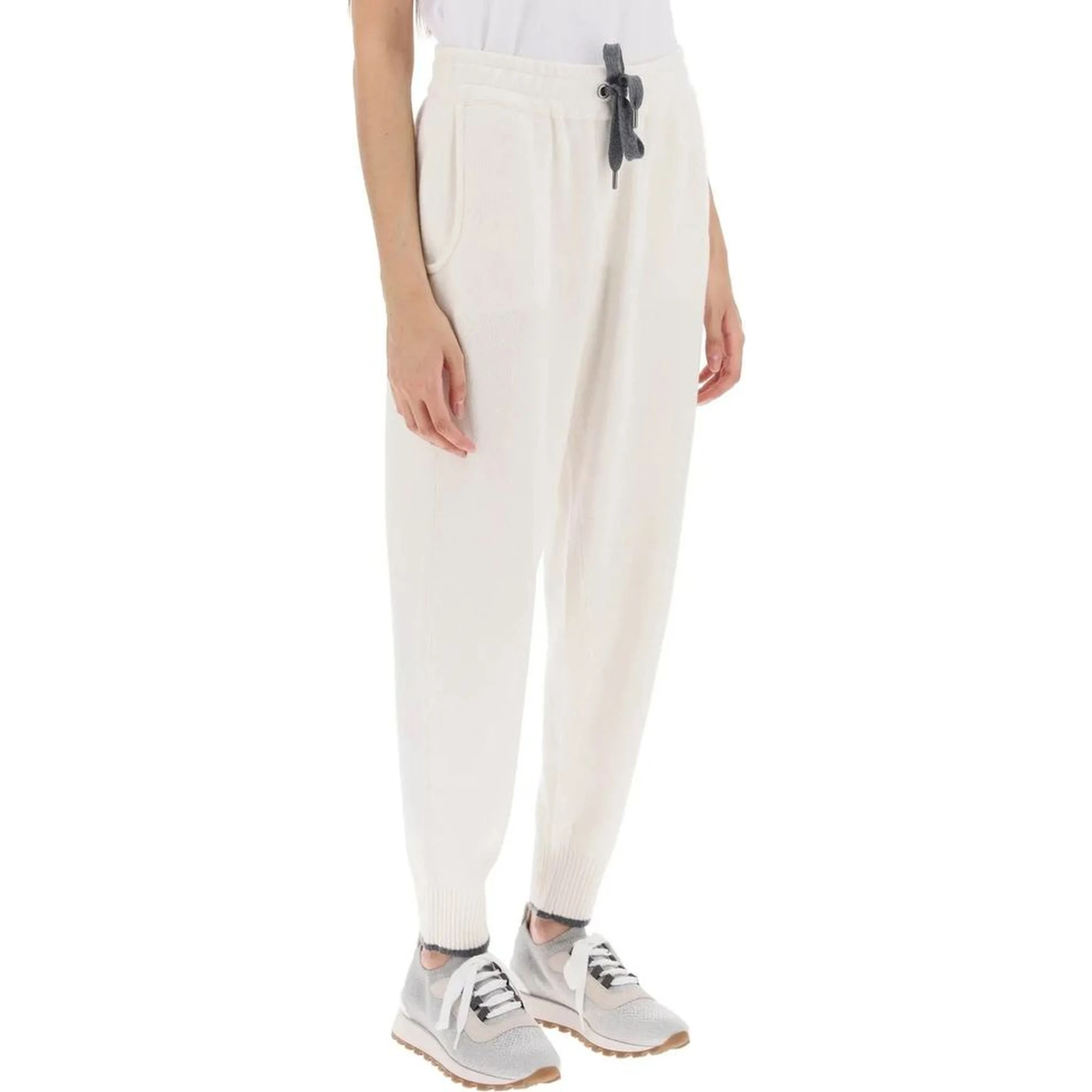 White Cashmere Athletic Pants