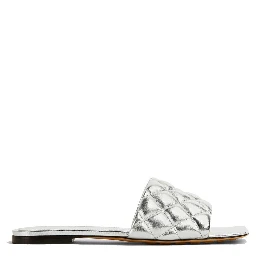 Silver Calfskin Flat Sandals
