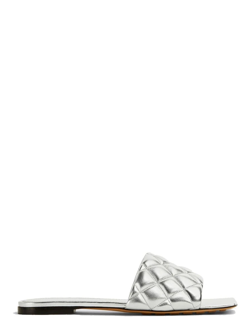 Silver Calfskin Flat Sandals