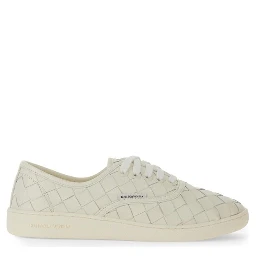 White Calfskin Low Top Sneakers