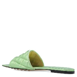 Bicolor Calfskin Flat Sandals