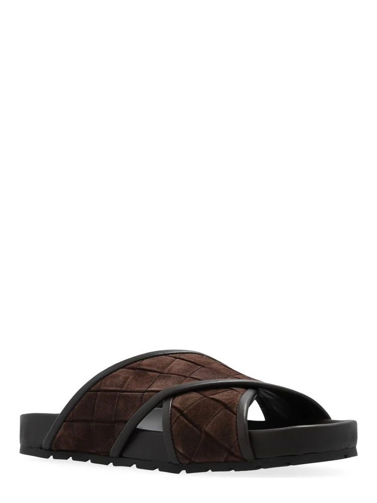 Brown Lamb Leather Flat Sandals alternative