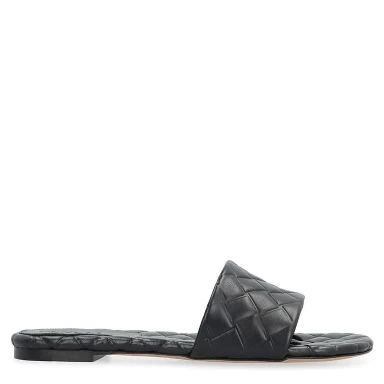 Black Lamb Leather Mules