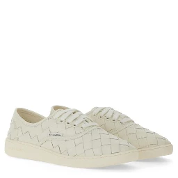 White Calfskin Low Top Sneakers