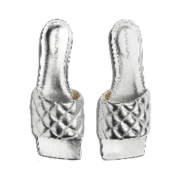 Silver Calfskin Flat Sandals