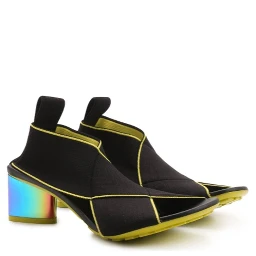 Black Fabric Platform Sandals