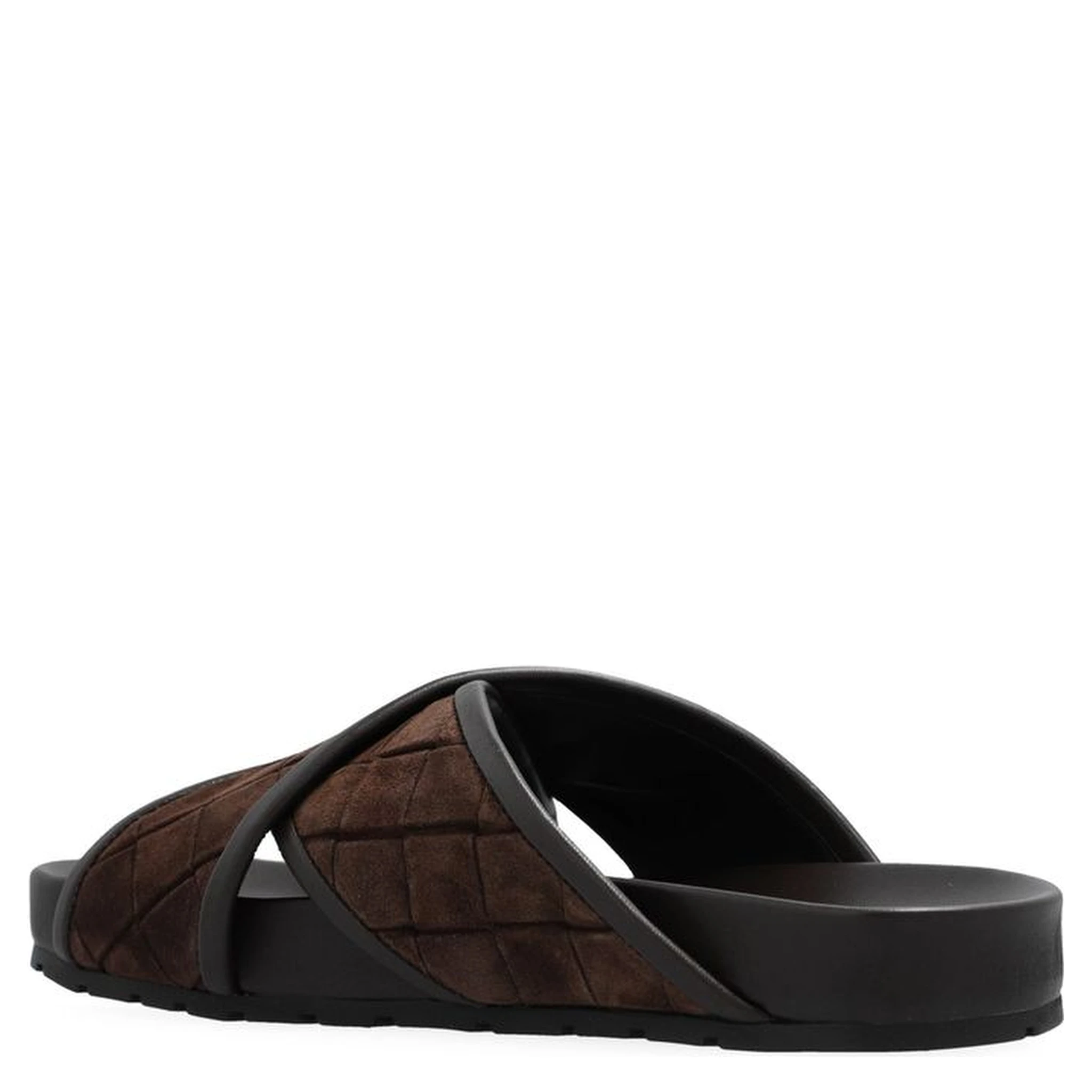 Brown Lamb Leather Flat Sandals