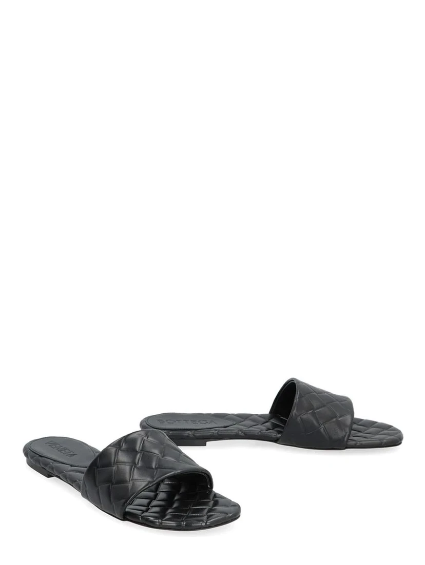 Black Lamb Leather Mules
