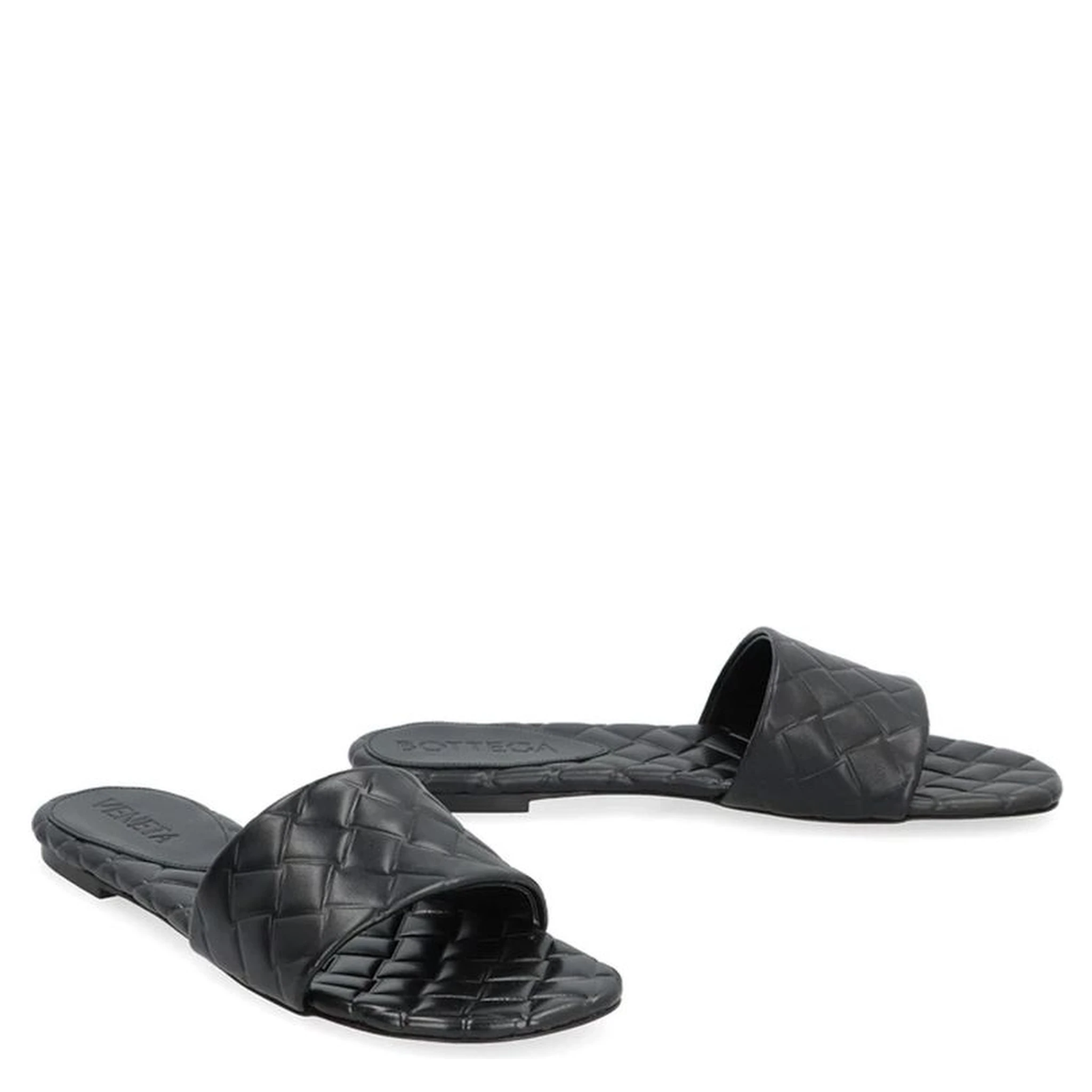 Black Lamb Leather Mules