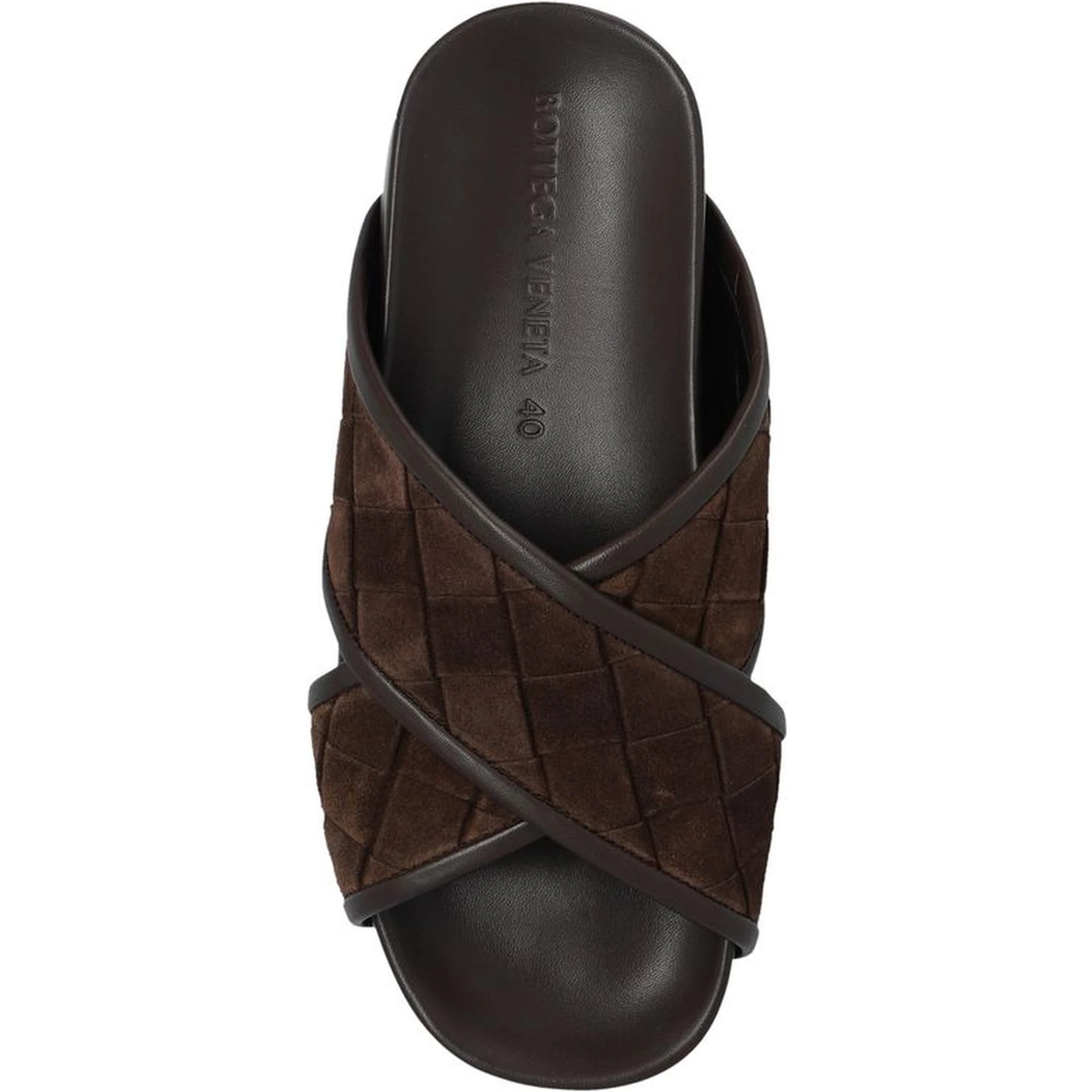 Brown Lamb Leather Flat Sandals