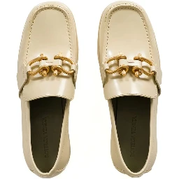 White Calfskin Slip-On Loafers