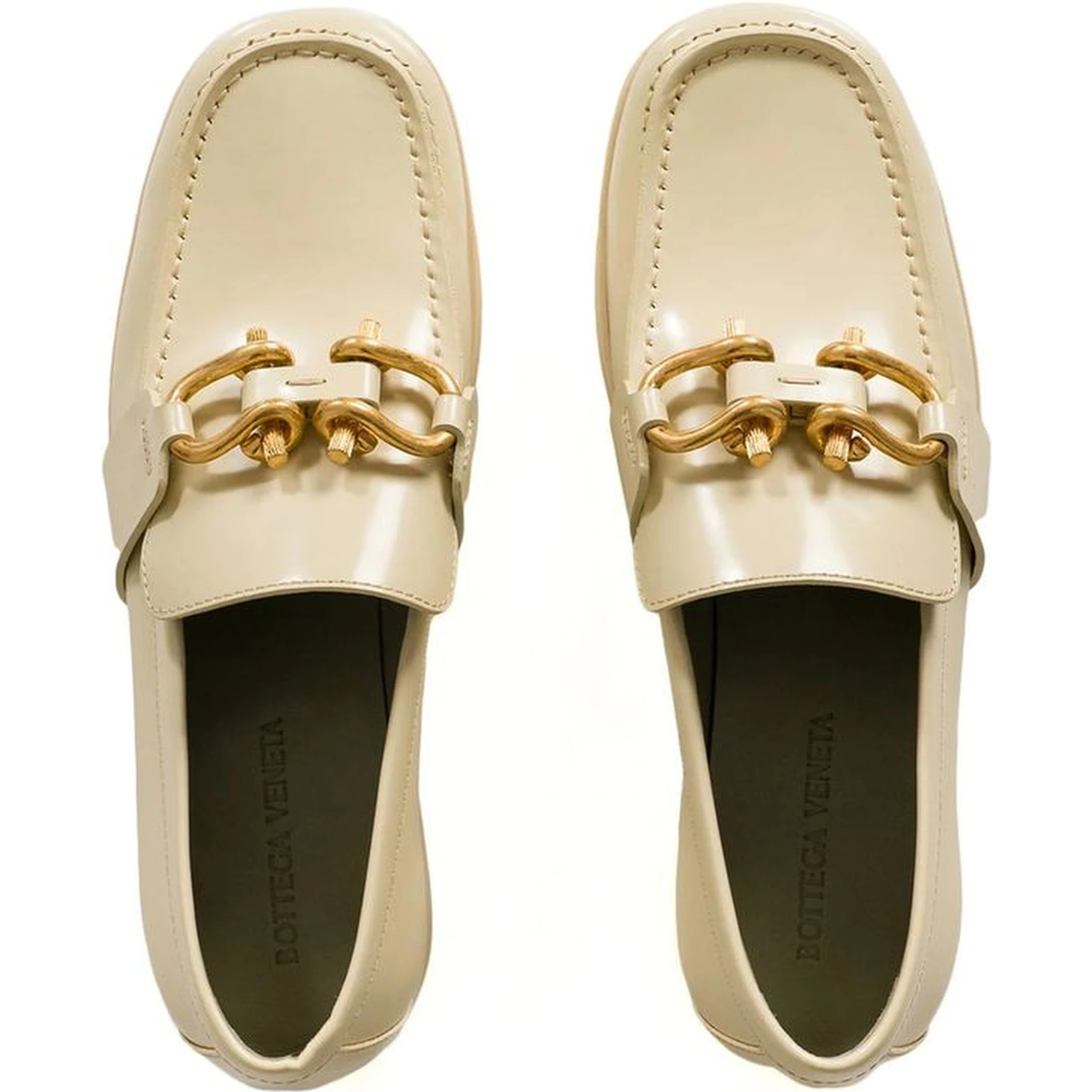 White Calfskin Slip-On Loafers