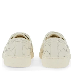 White Calfskin Low Top Sneakers