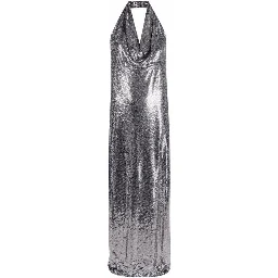 Silver Elastane Cocktail Dress
