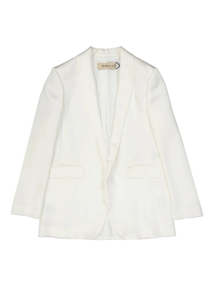 White Polyester Jackets And Coat