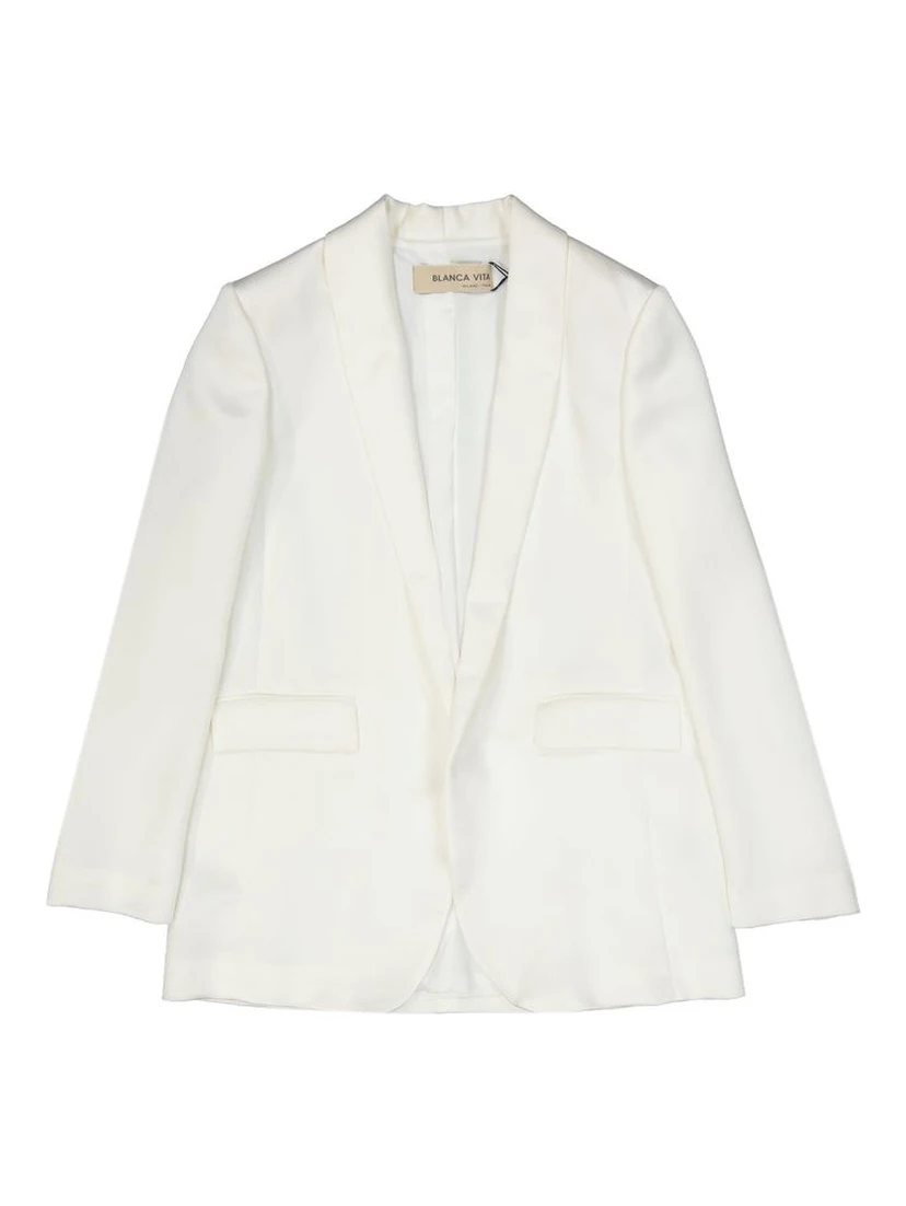 White Polyester Jackets And Coat