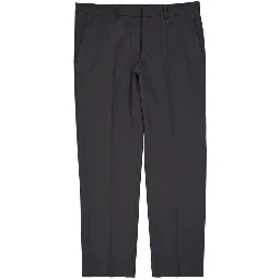 Gray Elastane Cropped Pants