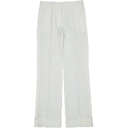 White Polyester Casual Pants