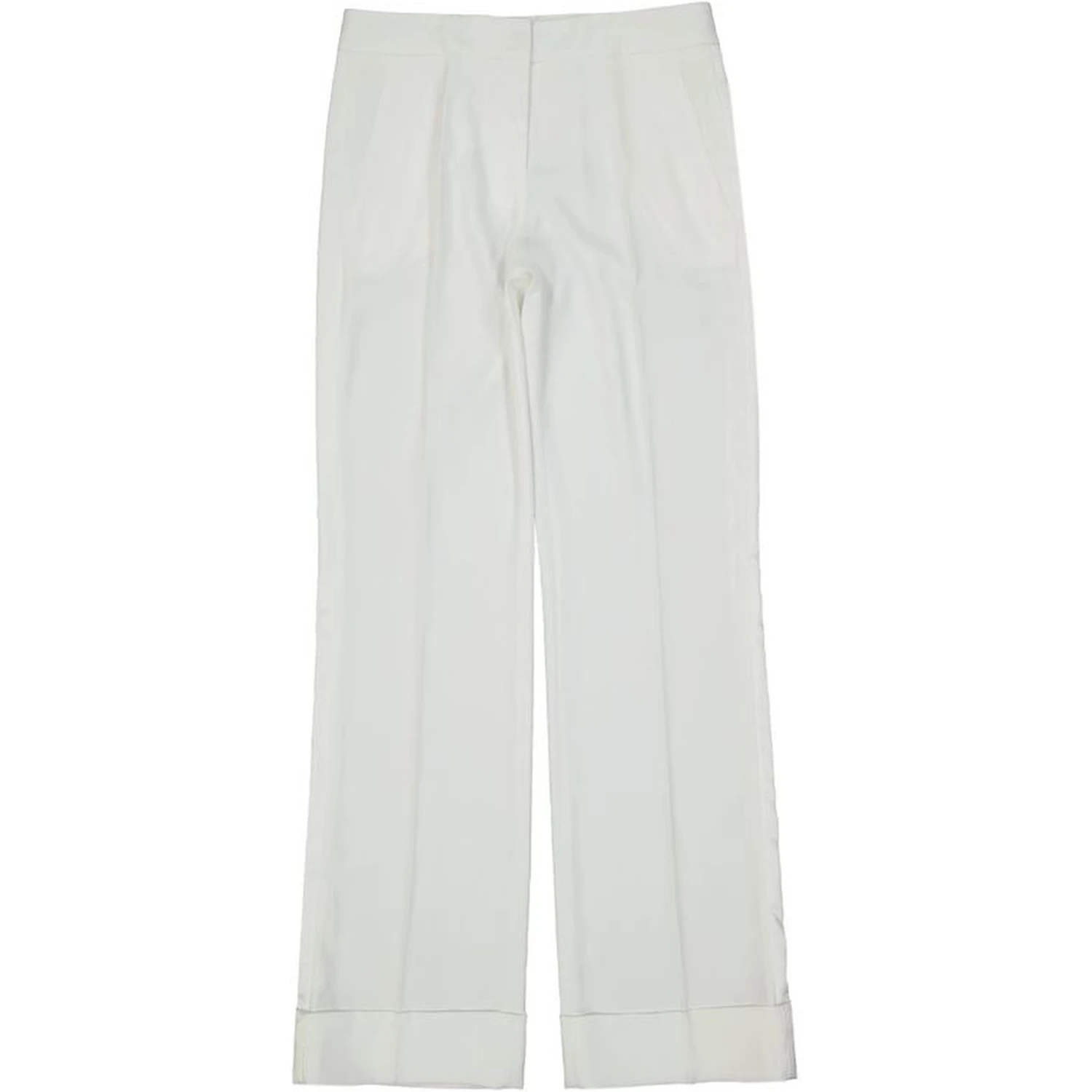 White Polyester Casual Pants