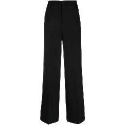 Black Elastane Casual Pants