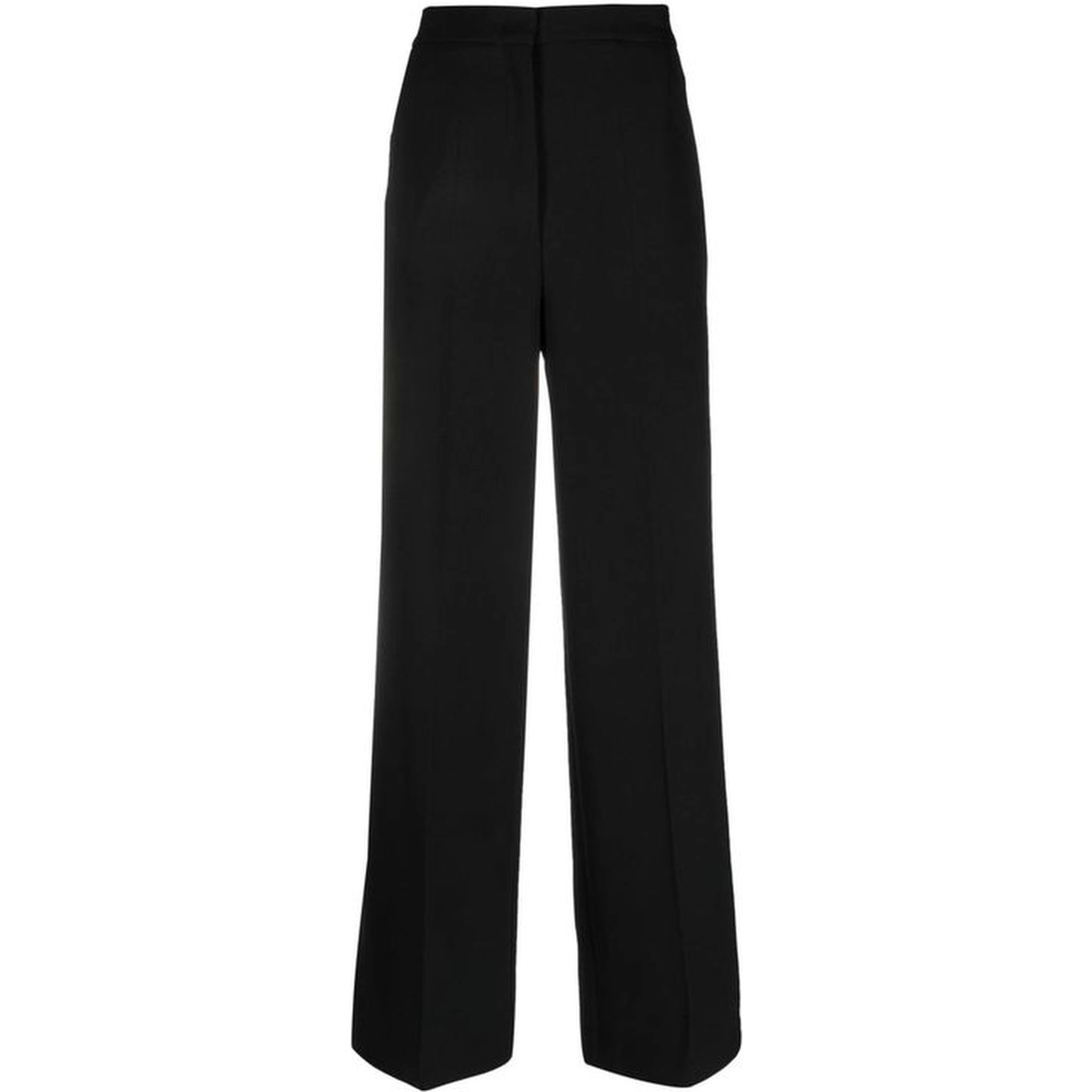 Black Elastane Casual Pants