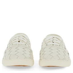 White Calfskin Low Top Sneakers