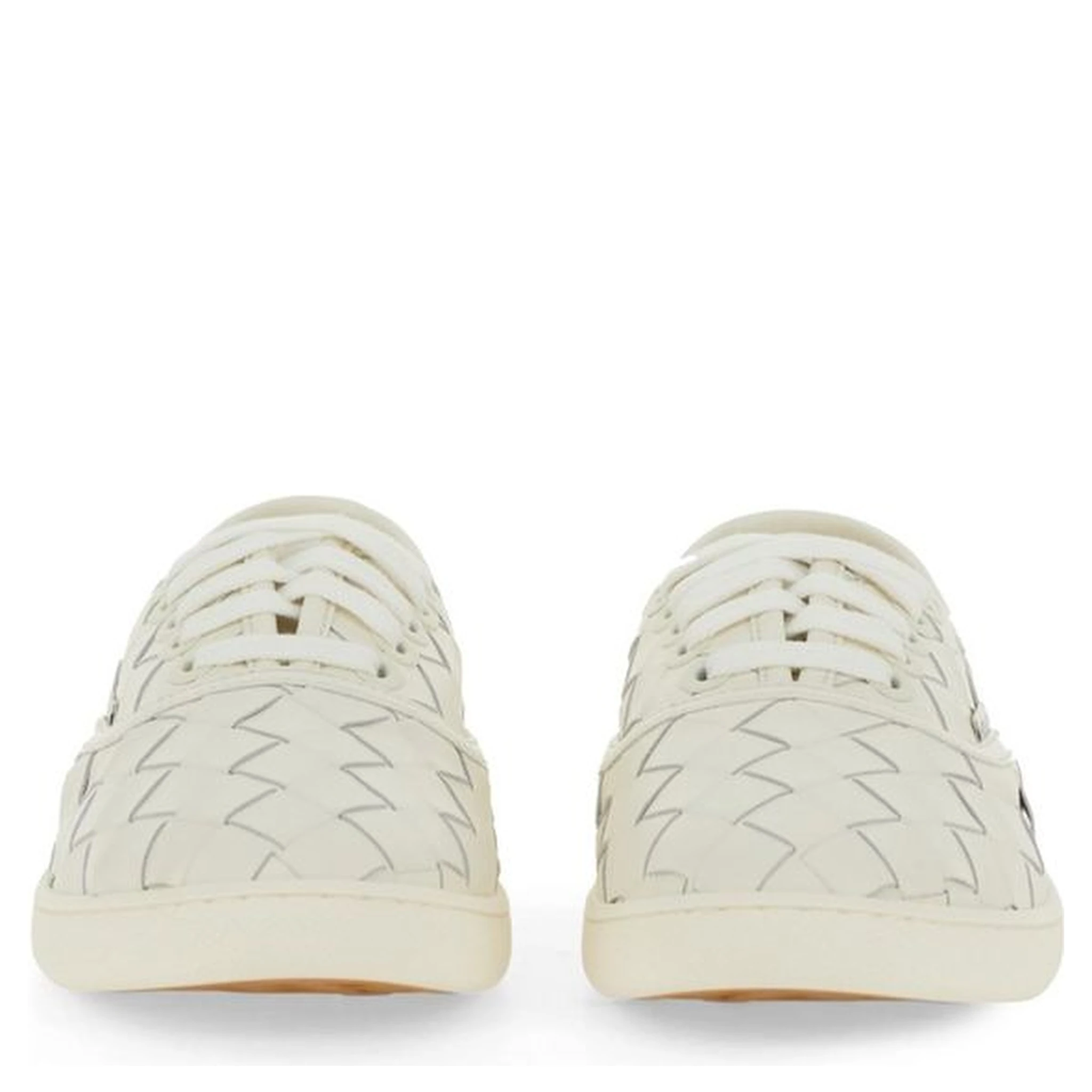 White Calfskin Low Top Sneakers