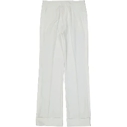 White Polyester Casual Pants