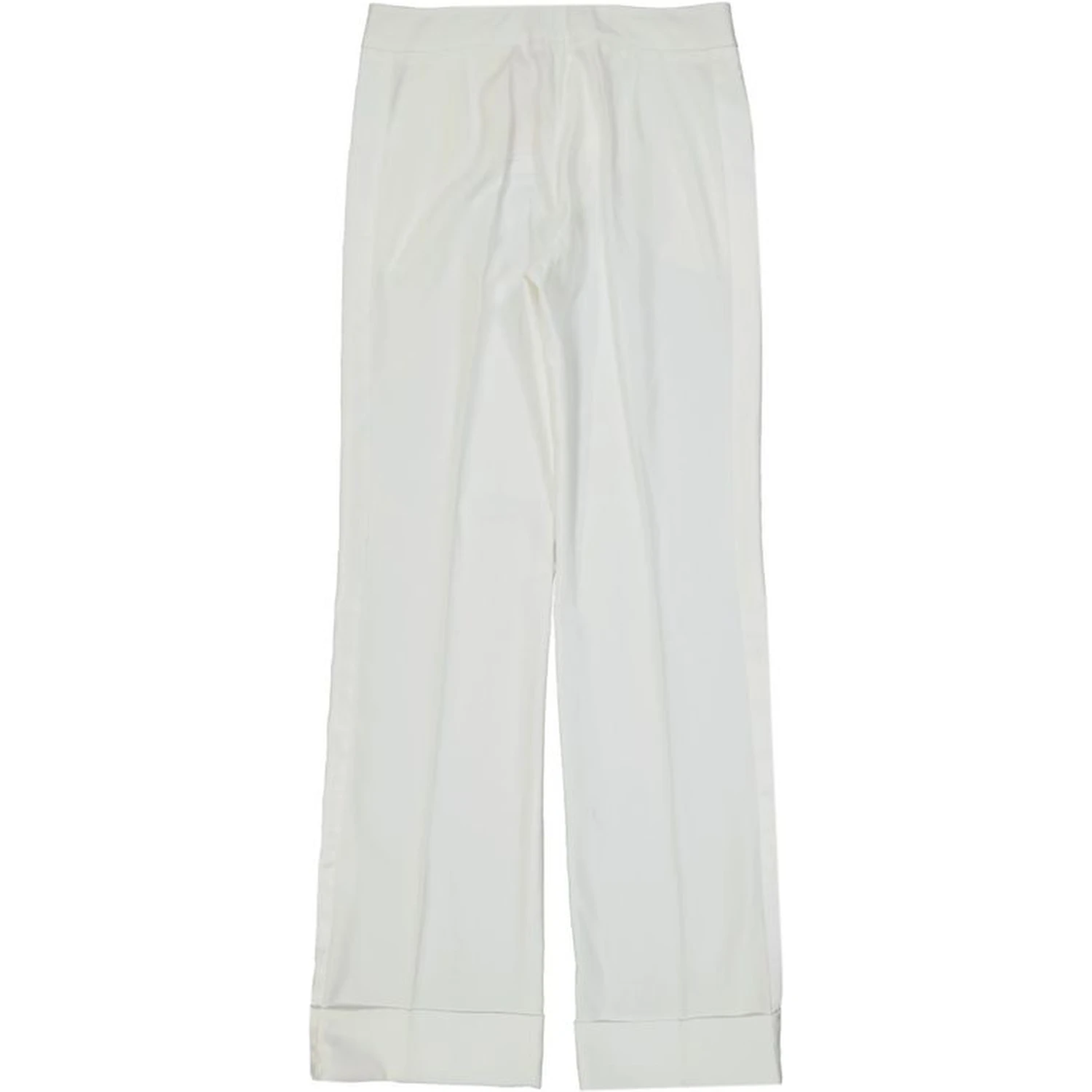 White Polyester Casual Pants