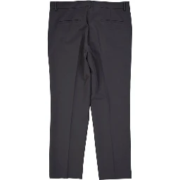 Gray Elastane Cropped Pants