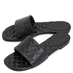 Black Lamb Leather Mules