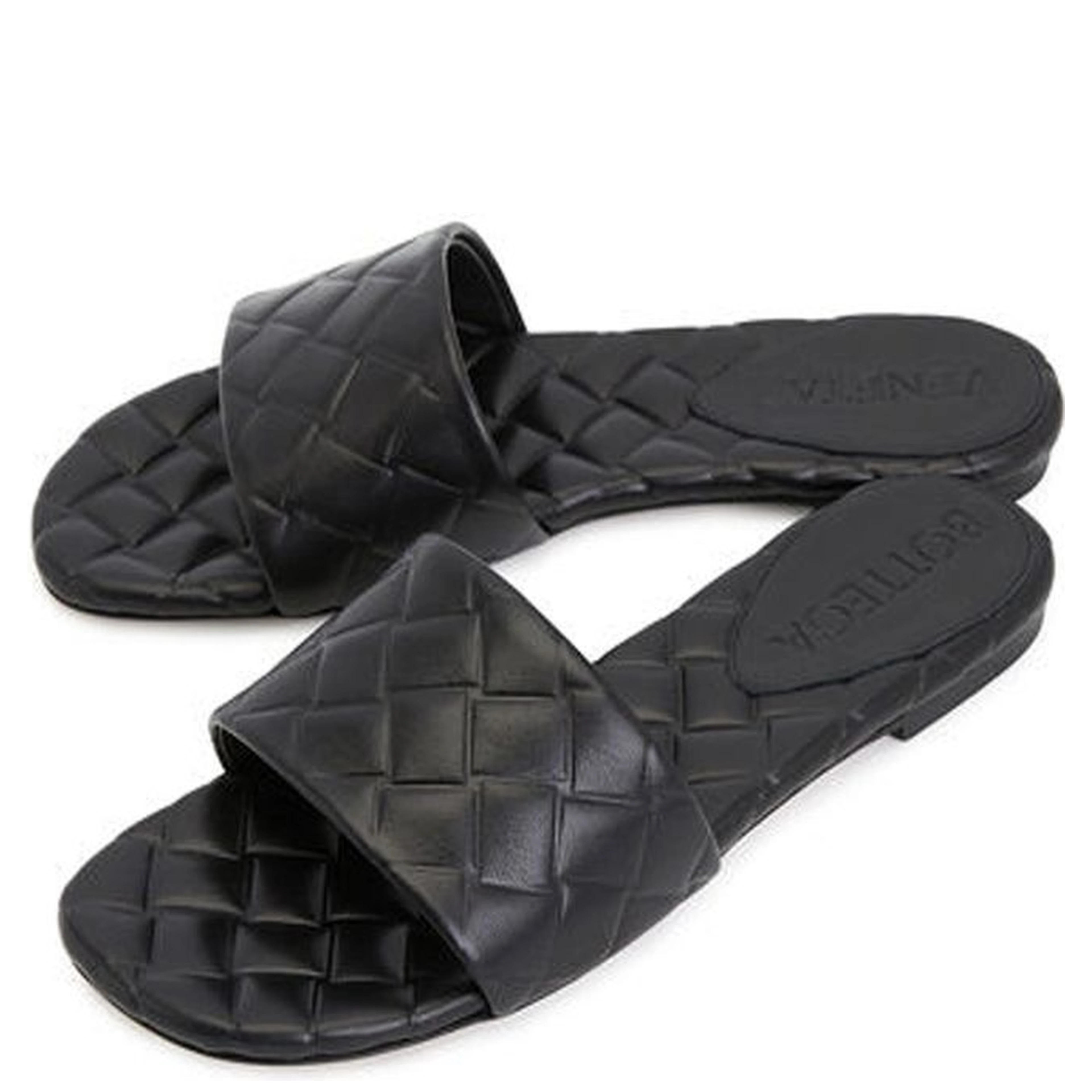 Black Lamb Leather Mules