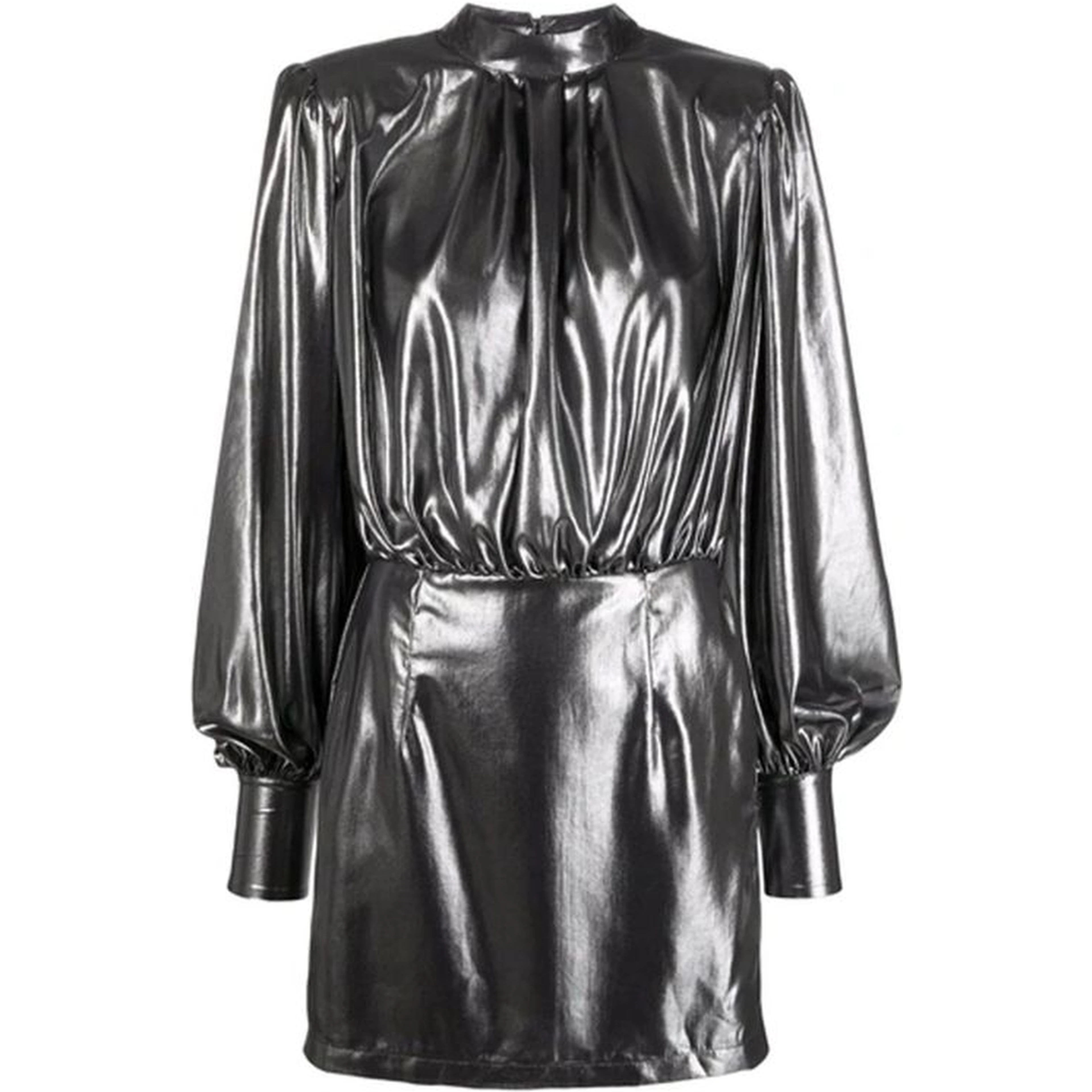 Silver Polyester Cocktail Dress