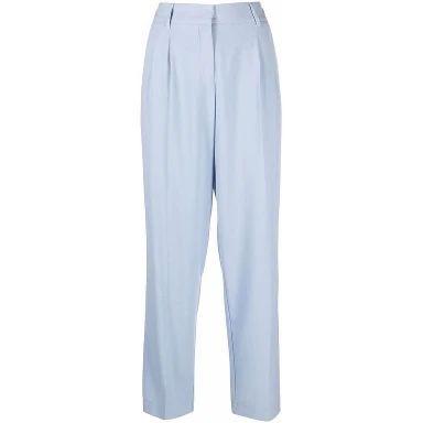 Blue Elastane Dress Pants