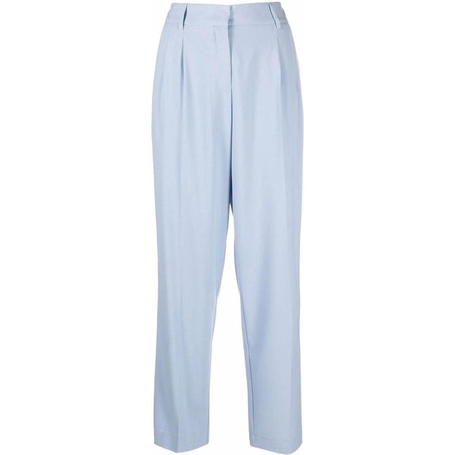 Blue Elastane Dress Pants