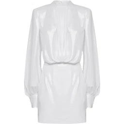 White Polyester Casual Dress
