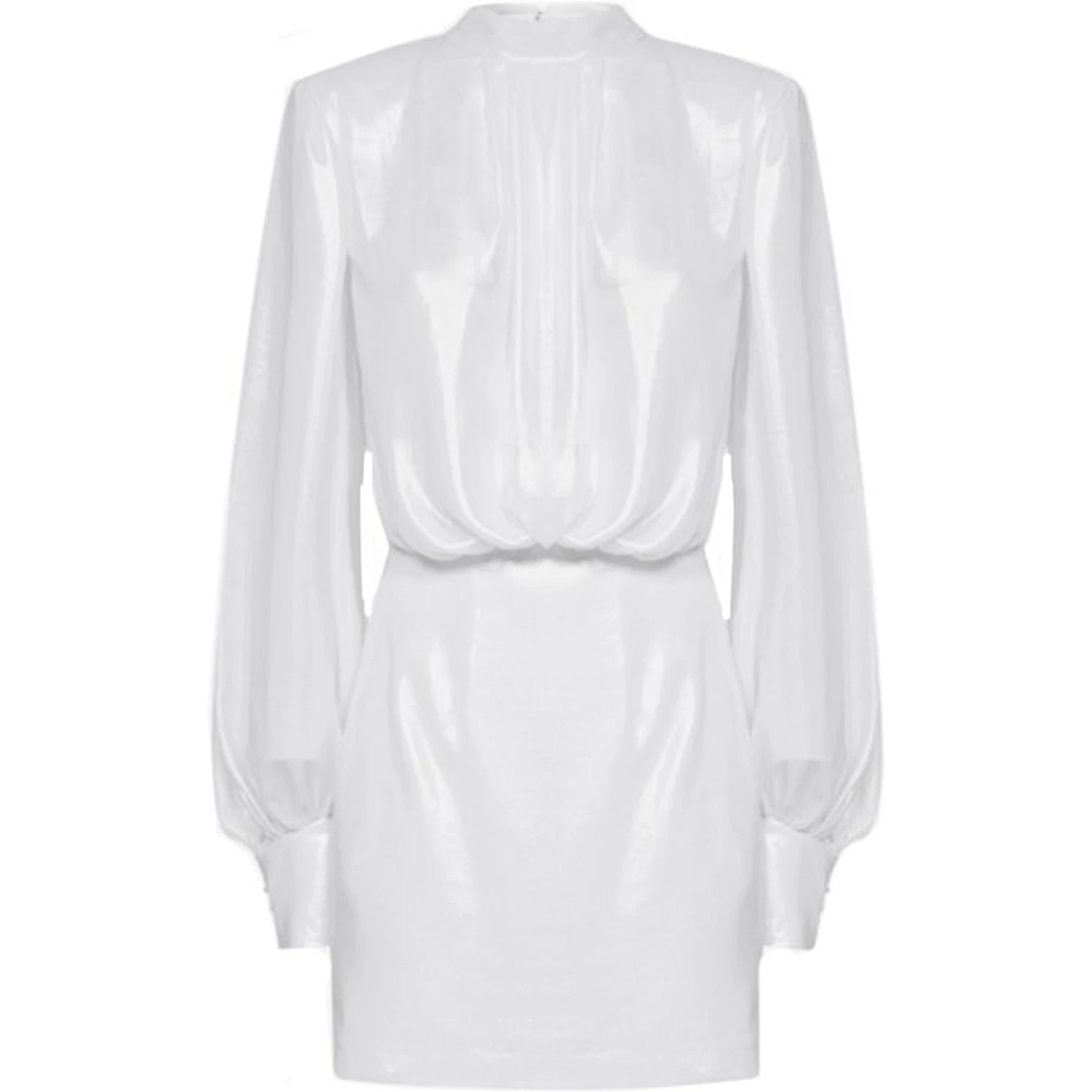 White Polyester Casual Dress