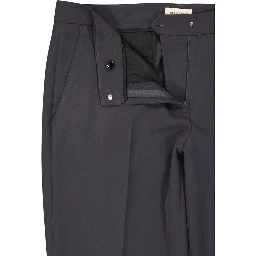 Gray Elastane Cropped Pants
