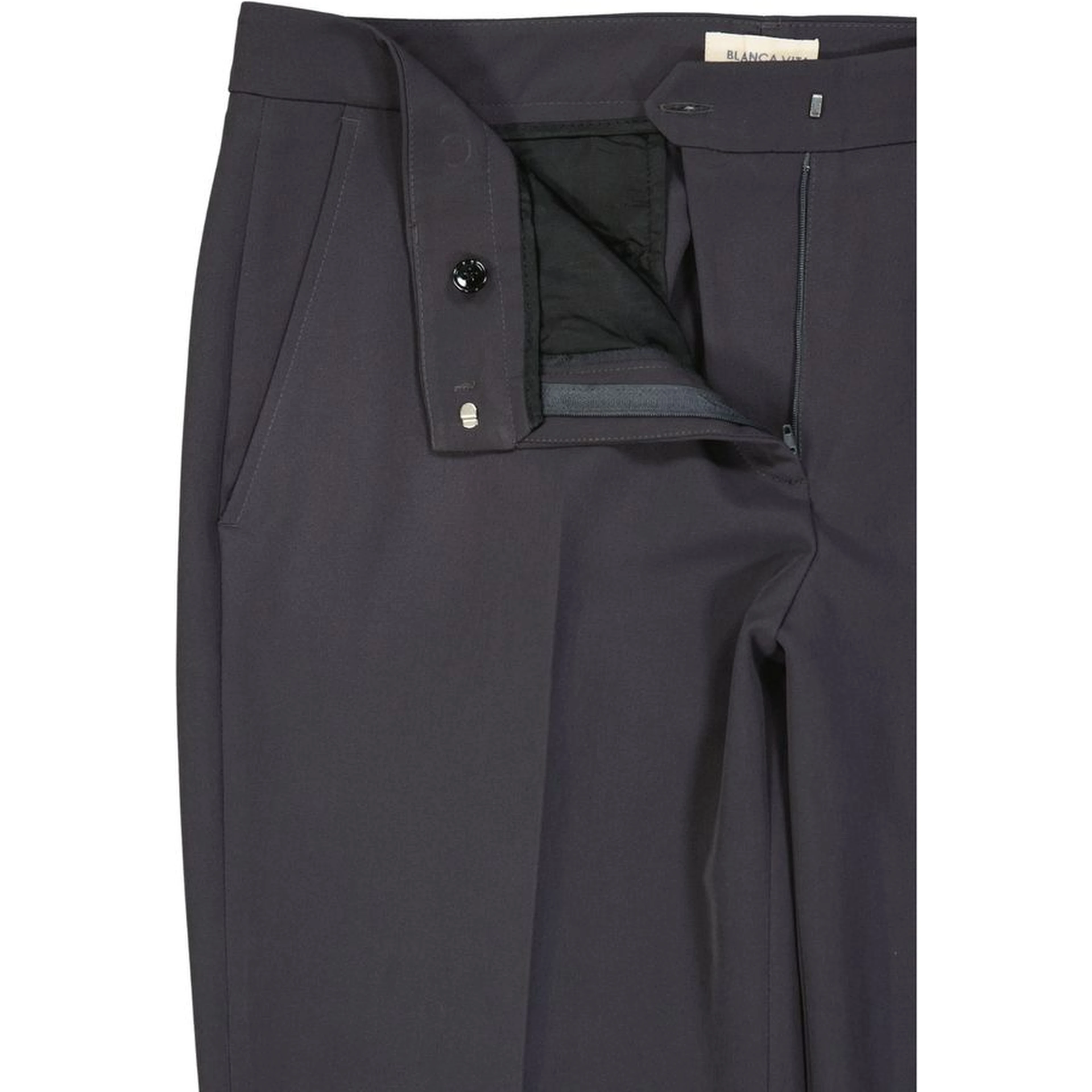 Gray Elastane Cropped Pants