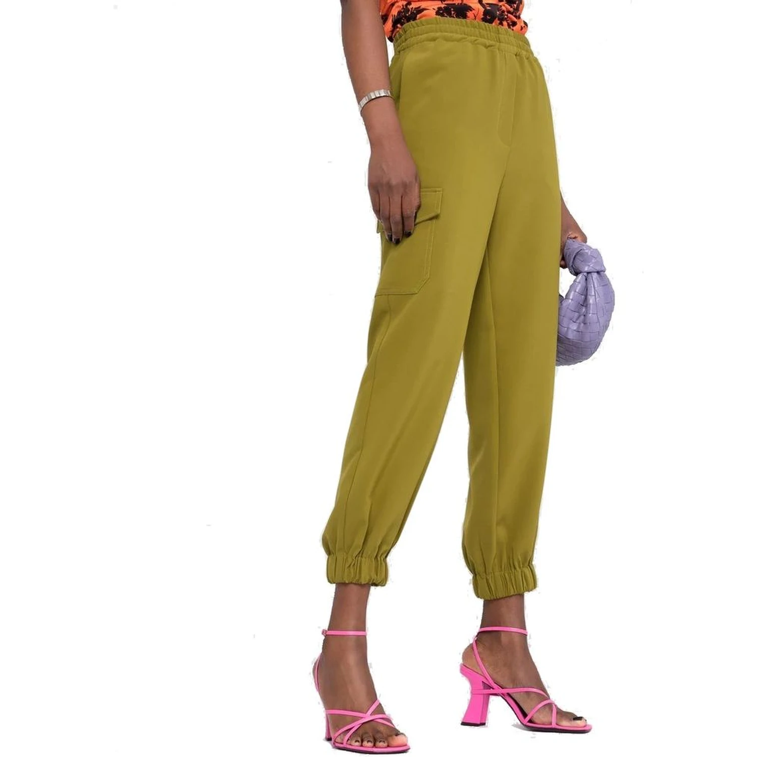 Bicolor Elastane Cargo Pants