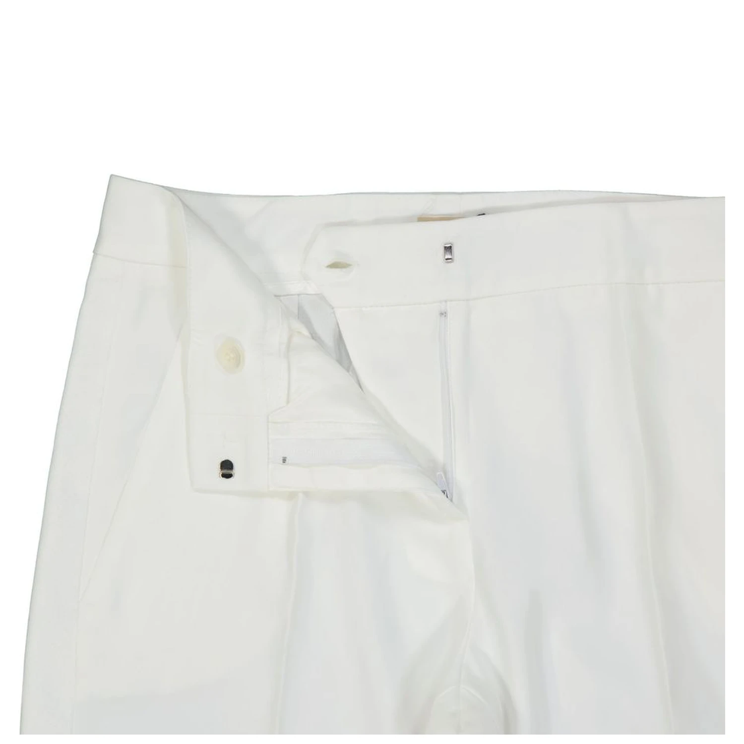 White Polyester Casual Pants