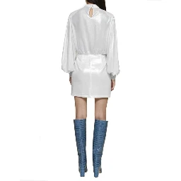 White Polyester Casual Dress