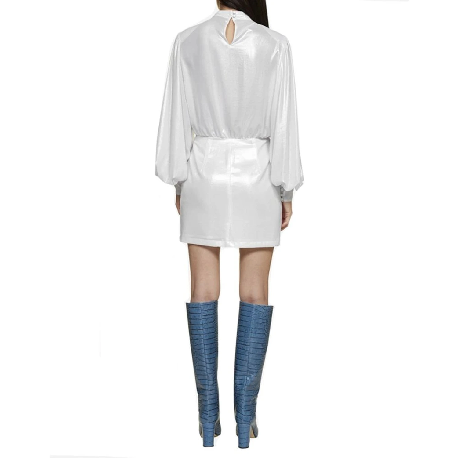 White Polyester Casual Dress