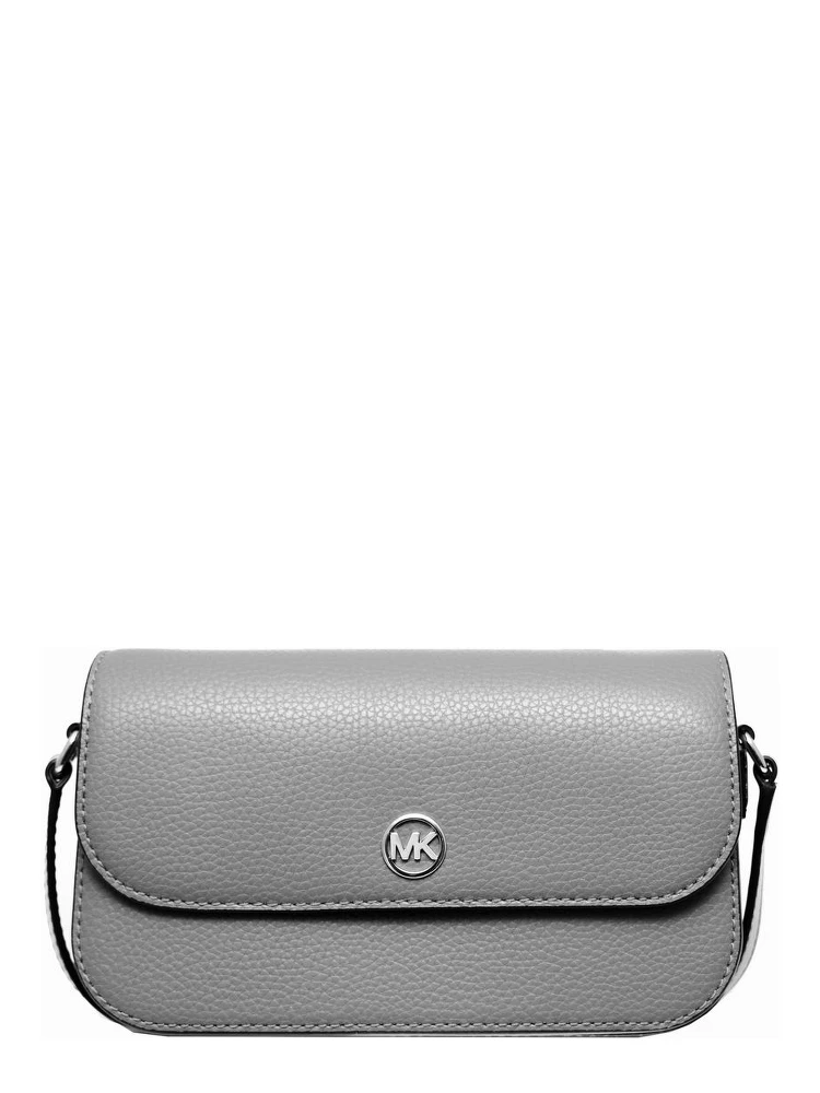 Gray Leather Crossbody Bag