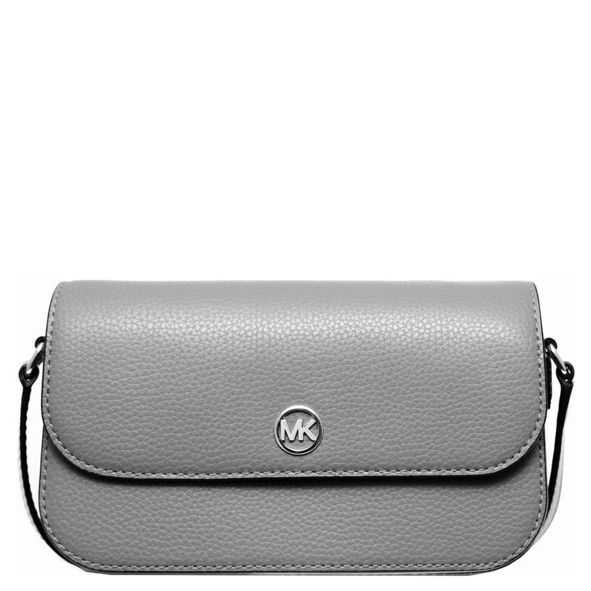 Gray Leather Crossbody Bag