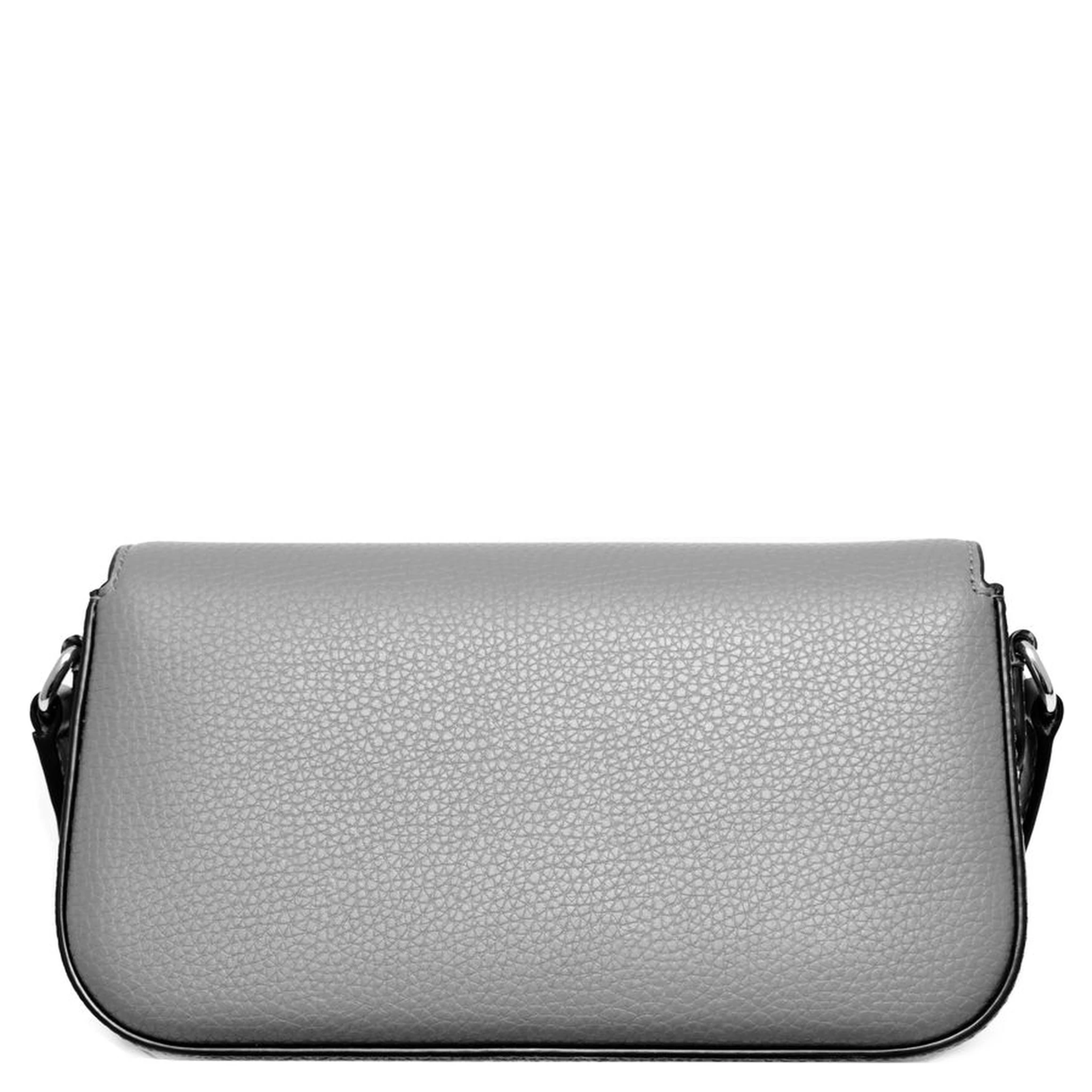 Gray Leather Crossbody Bag