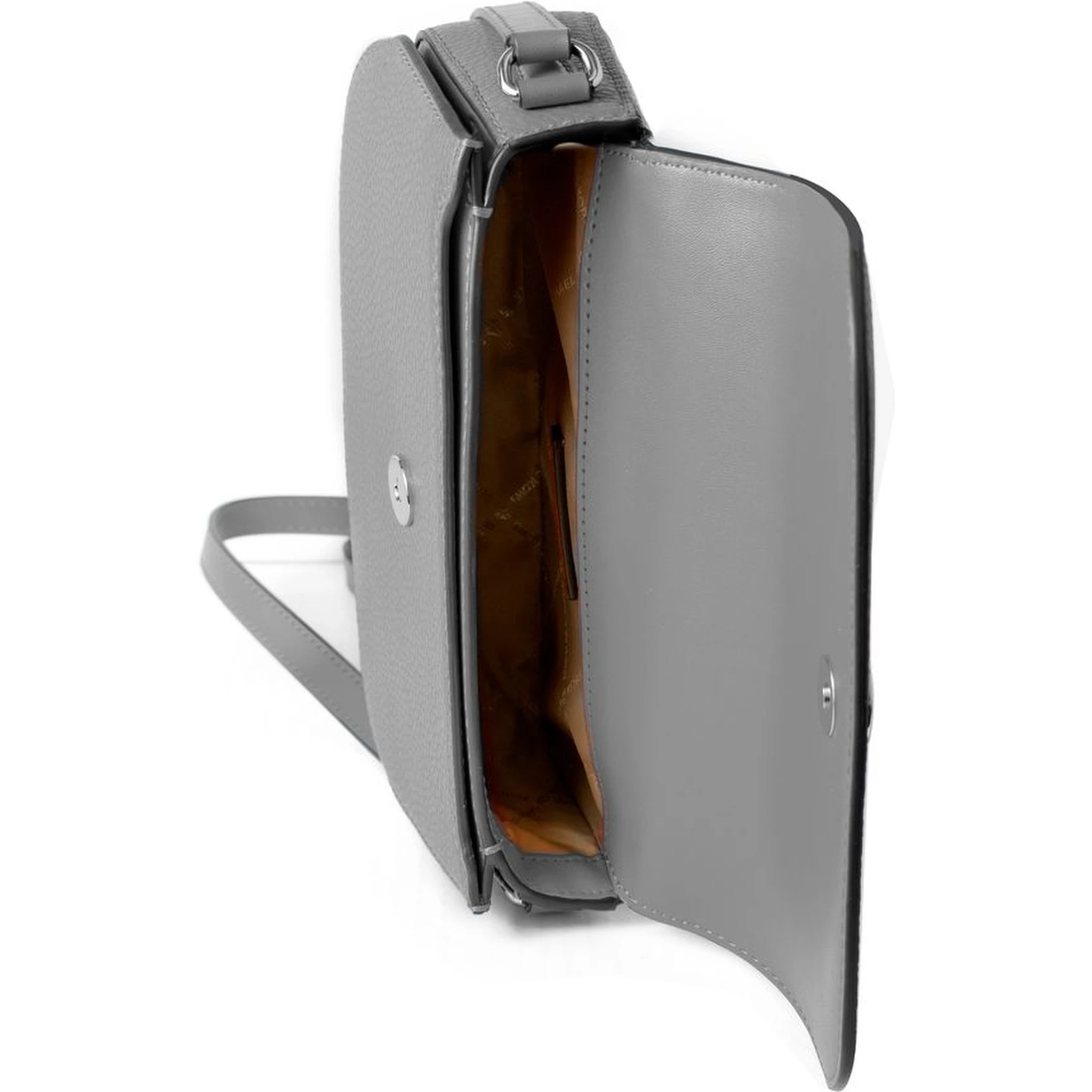 Gray Leather Crossbody Bag