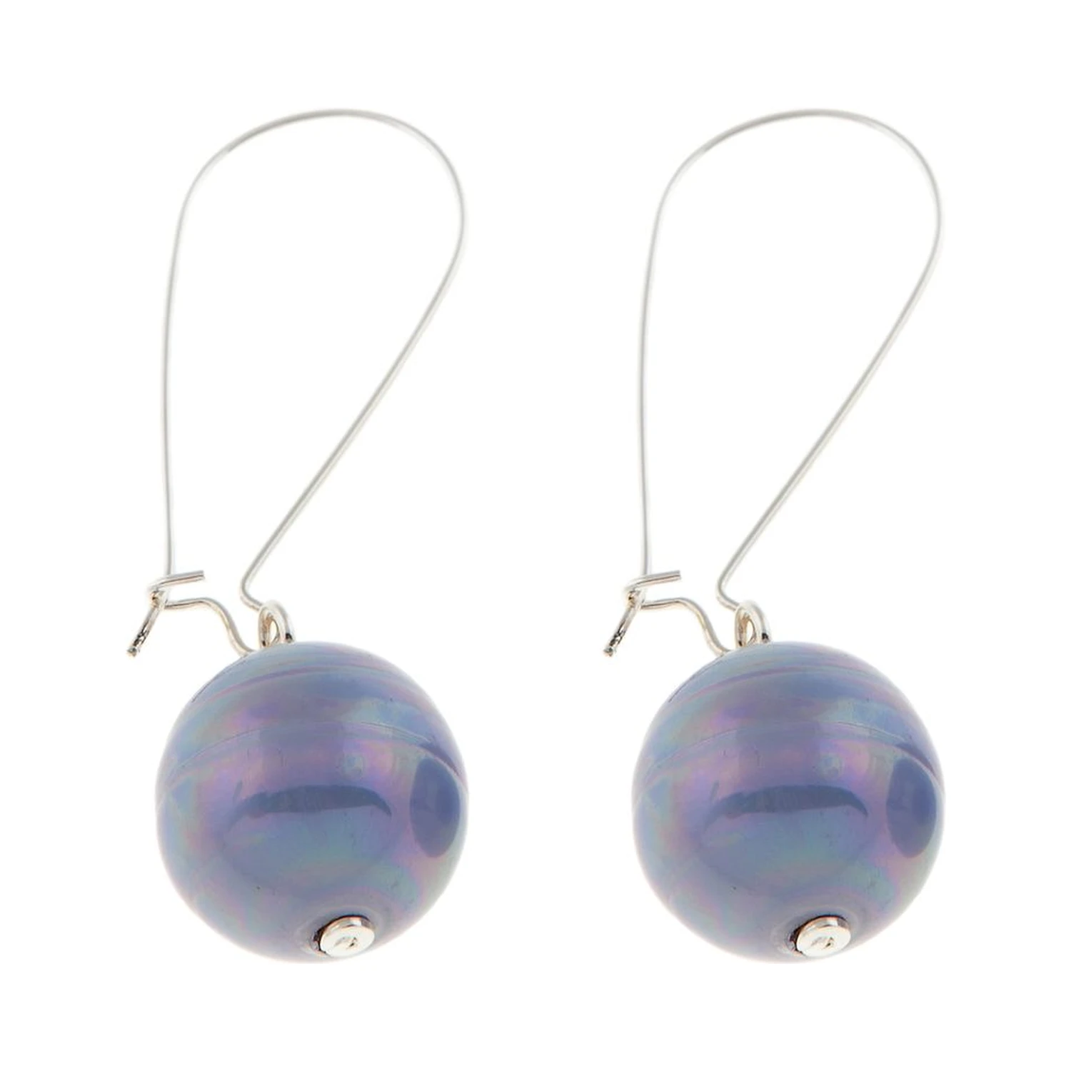 Blue Stainless Steel Earrings