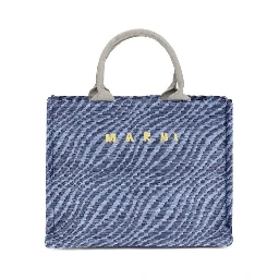 Blue Fabric Shoulder Bag