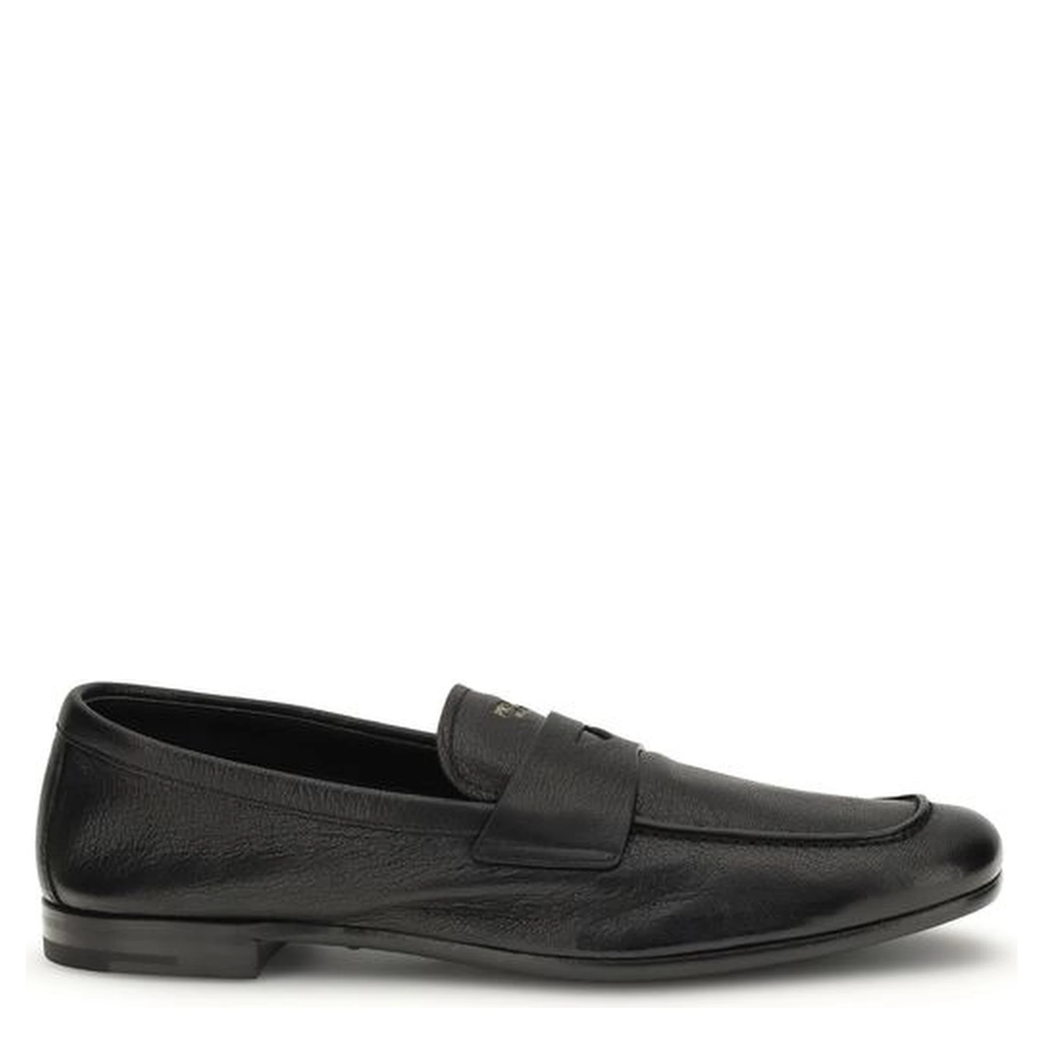 Black Calf Leather Bos Taurus Slip-On Loafers